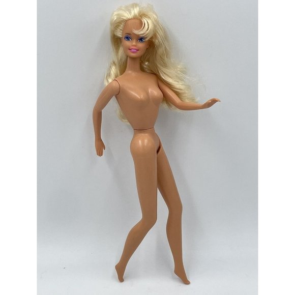 Vintage Barbie Doll Blonde Hair Bangs Twist & Turn Nude for OOAK - Picture 5 of 14